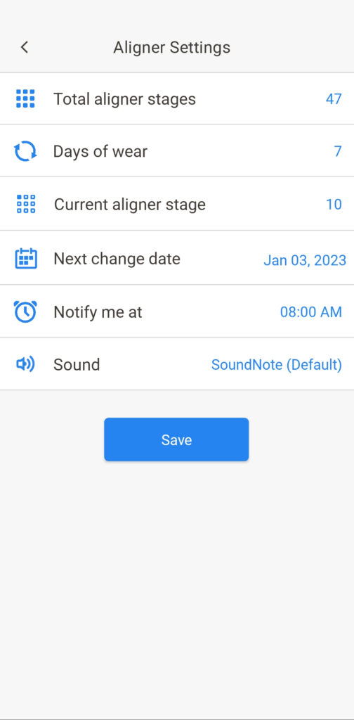 aligner settings invisalign app